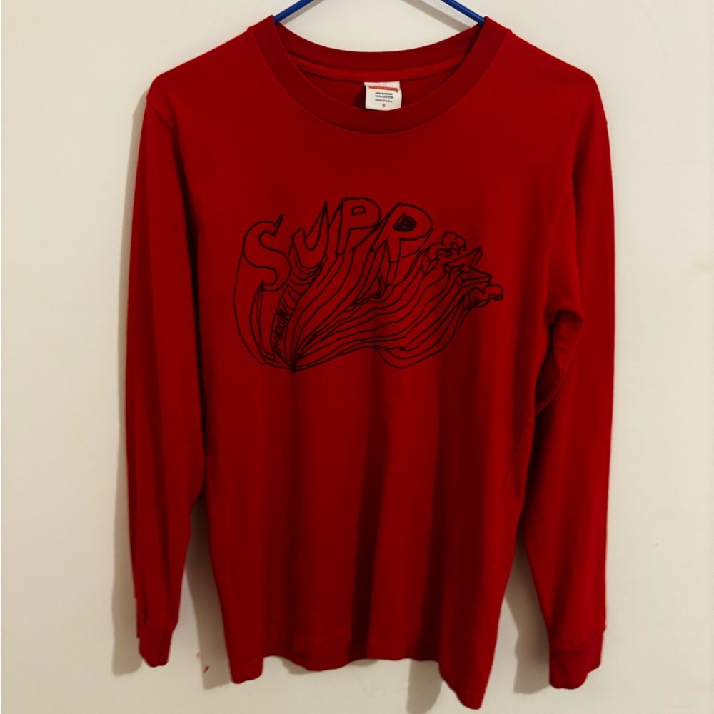 Supreme Red Long Sleeve Graphic Tee